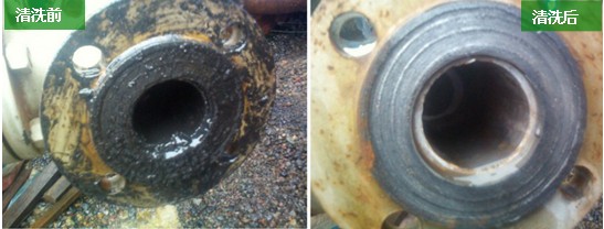 導(dǎo)熱油結(jié)焦積碳清洗前后對比圖